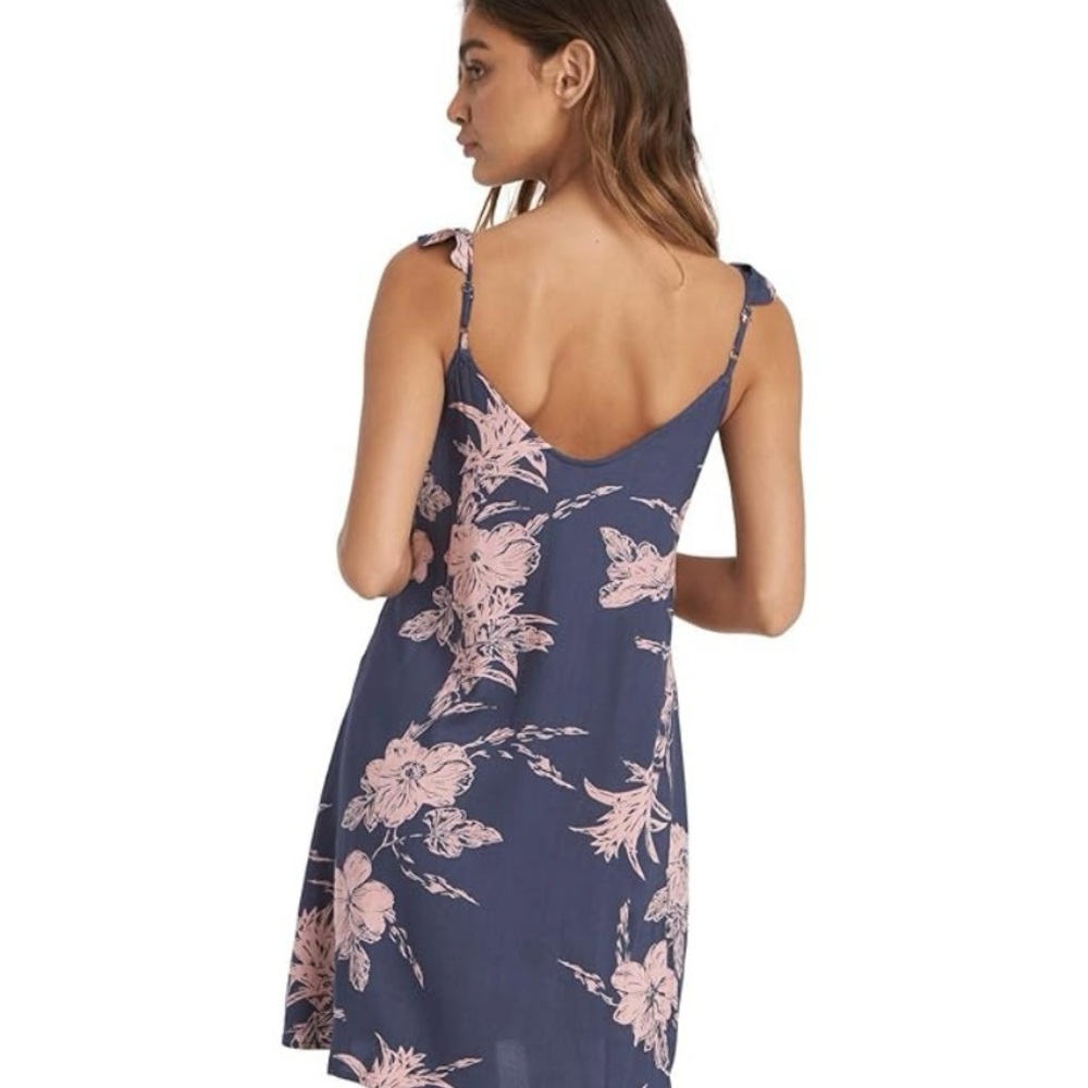 ROXY Floral Blue Tank Dress Small